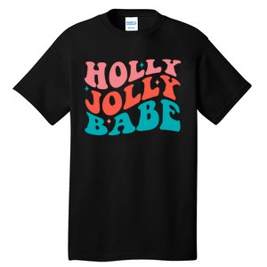 Holly Jolly Babe Retro Christmas Tall T-Shirt