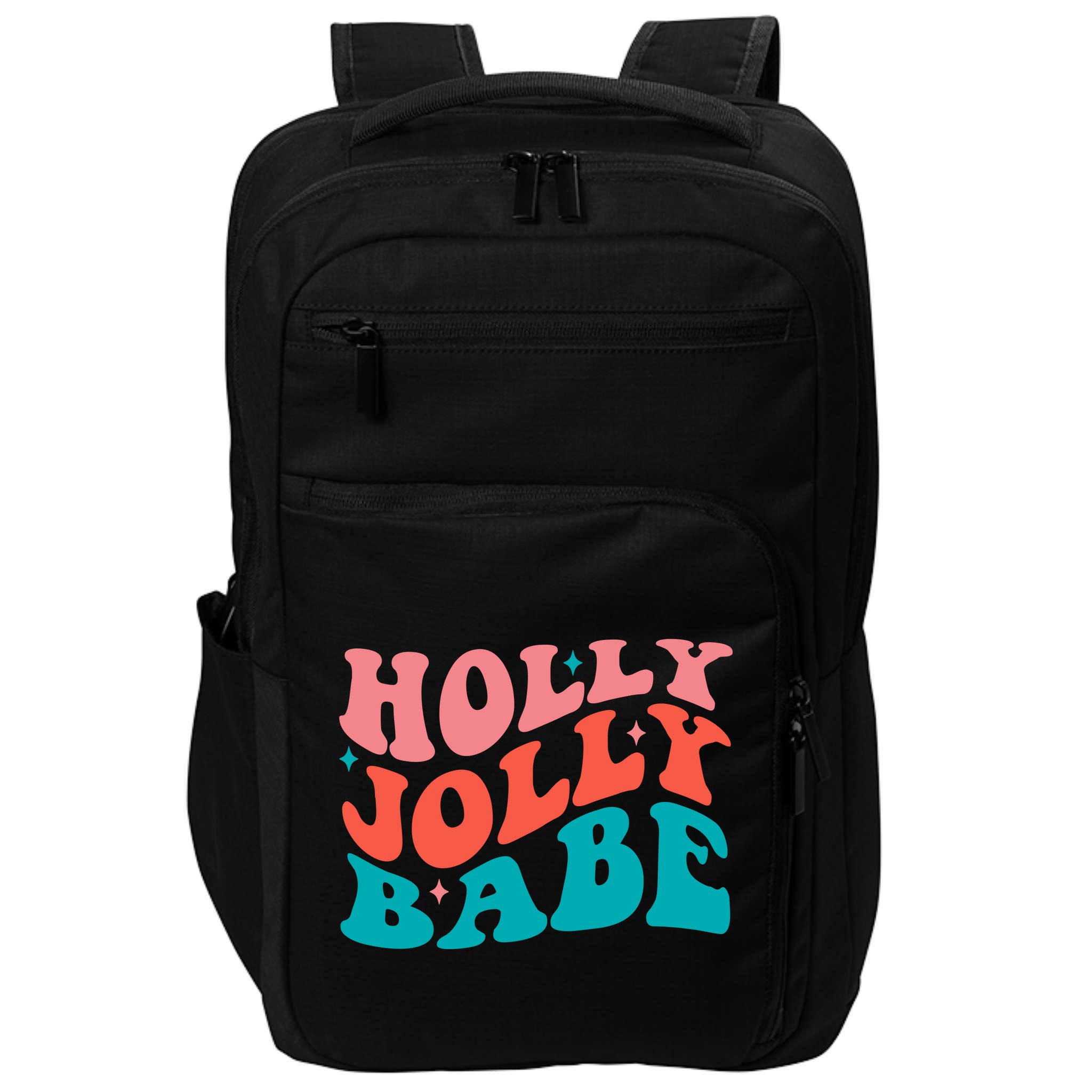 Holly Jolly Babe Retro Christmas Impact Tech Backpack
