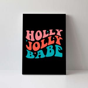 Holly Jolly Babe Retro Christmas Canvas