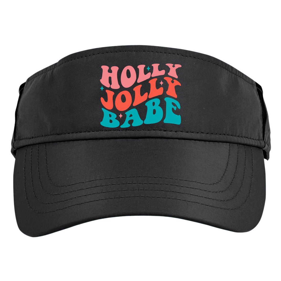 Holly Jolly Babe Retro Christmas Adult Drive Performance Visor