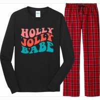 Holly Jolly Babe Retro Christmas Long Sleeve Pajama Set