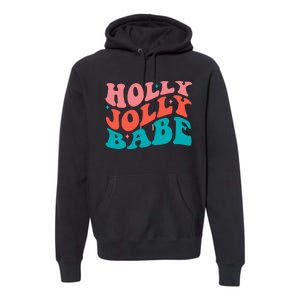 Holly Jolly Babe Retro Christmas Premium Hoodie