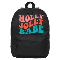 Holly Jolly Babe Retro Christmas 16 in Basic Backpack