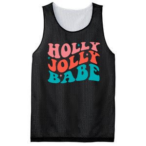 Holly Jolly Babe Retro Christmas Mesh Reversible Basketball Jersey Tank