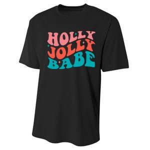 Holly Jolly Babe Retro Christmas Performance Sprint T-Shirt