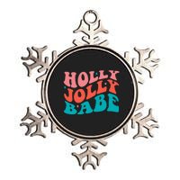 Holly Jolly Babe Retro Christmas Metallic Star Ornament