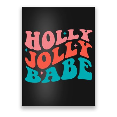 Holly Jolly Babe Retro Christmas Poster