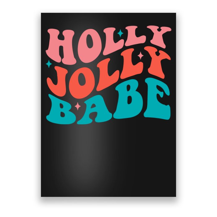 Holly Jolly Babe Retro Christmas Poster