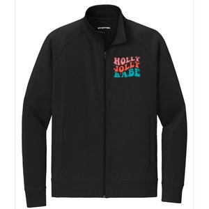 Holly Jolly Babe Retro Christmas Stretch Full-Zip Cadet Jacket