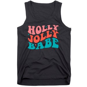 Holly Jolly Babe Retro Christmas Tank Top