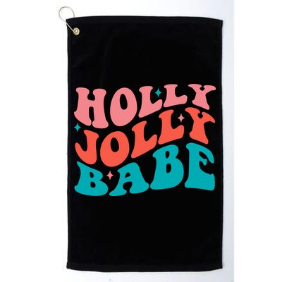 Holly Jolly Babe Retro Christmas Golf Towel