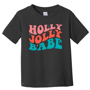 Holly Jolly Babe Retro Christmas Toddler T-Shirt