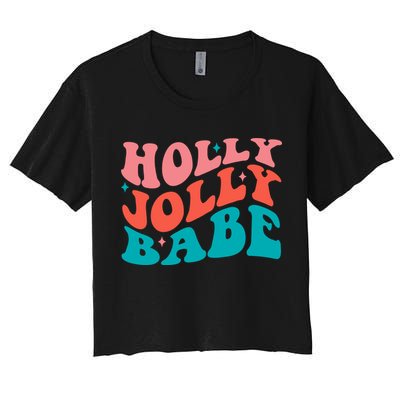 Holly Jolly Babe Retro Christmas Crop Top