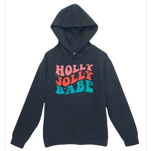 Holly Jolly Babe Retro Christmas Urban Pullover Hoodie