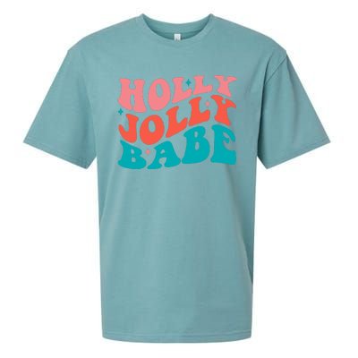 Holly Jolly Babe Retro Christmas Sueded Cloud Jersey T-Shirt