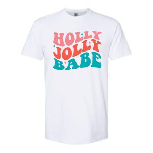 Holly Jolly Babe Retro Christmas Softstyle CVC T-Shirt