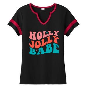 Holly Jolly Babe Ladies Halftime Notch Neck Tee