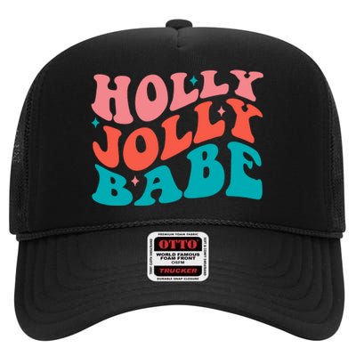 Holly Jolly Babe High Crown Mesh Back Trucker Hat