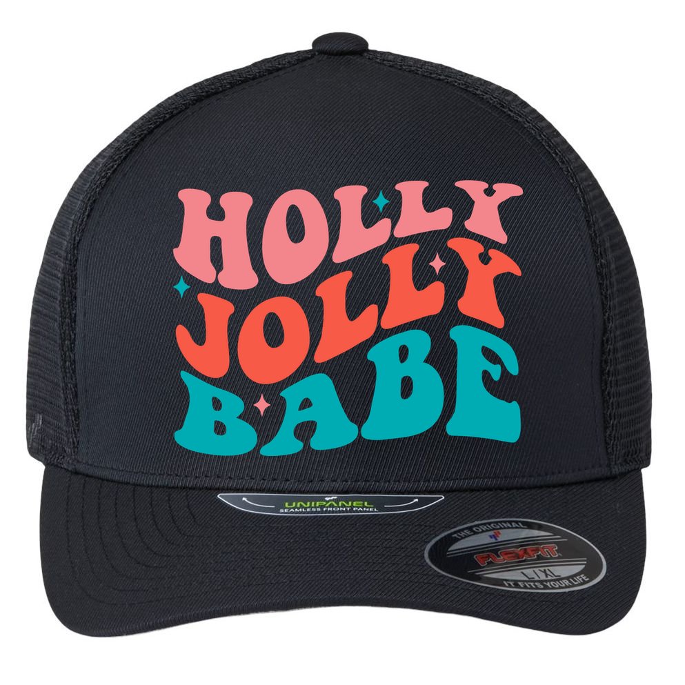 Holly Jolly Babe Flexfit Unipanel Trucker Cap