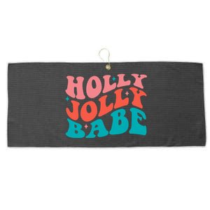 Holly Jolly Babe Large Microfiber Waffle Golf Towel