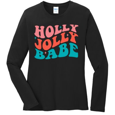 Holly Jolly Babe Ladies Long Sleeve Shirt