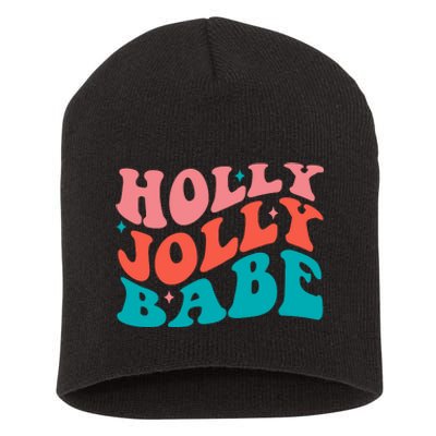 Holly Jolly Babe Short Acrylic Beanie