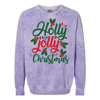 Holly Jolly Babe Festive Christmas Cheer Colorblast Crewneck Sweatshirt