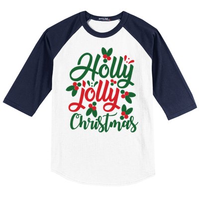 Holly Jolly Babe Festive Christmas Cheer Baseball Sleeve Shirt