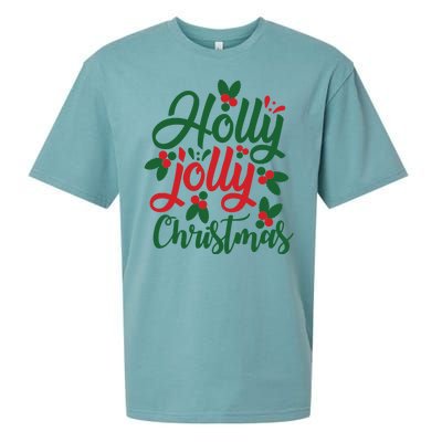 Holly Jolly Babe Festive Christmas Cheer Sueded Cloud Jersey T-Shirt