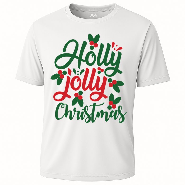 Holly Jolly Babe Festive Christmas Cheer Cooling Performance Crew T-Shirt