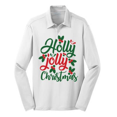 Holly Jolly Babe Festive Christmas Cheer Silk Touch Performance Long Sleeve Polo