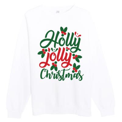 Holly Jolly Babe Festive Christmas Cheer Premium Crewneck Sweatshirt