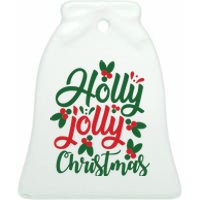 Holly Jolly Babe Festive Christmas Cheer Ceramic Bell Ornament