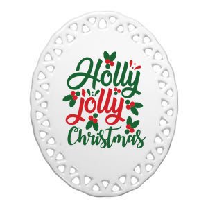 Holly Jolly Babe Festive Christmas Cheer Ceramic Oval Ornament