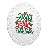 Holly Jolly Babe Festive Christmas Cheer Ceramic Oval Ornament