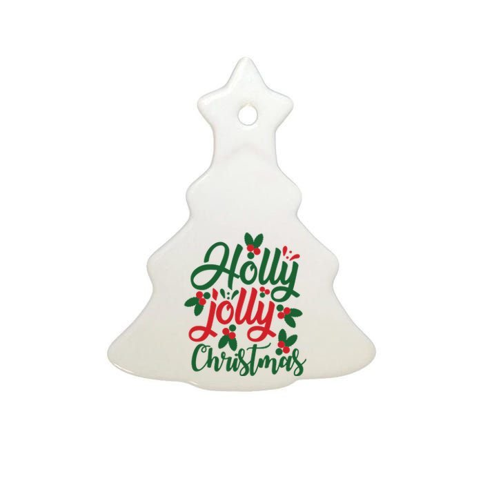 Holly Jolly Babe Festive Christmas Cheer Ceramic Tree Ornament