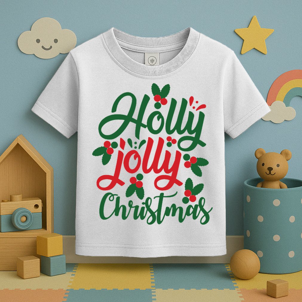 Holly Jolly Babe Festive Christmas Cheer Toddler T-Shirt