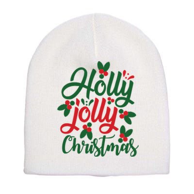 Holly Jolly Babe Festive Christmas Cheer Short Acrylic Beanie