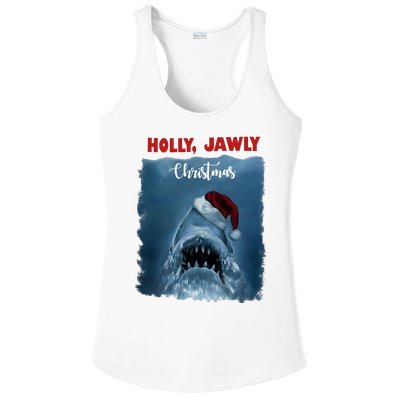 Holly Jawly Christmas Shark Horror Holiday Season Ladies PosiCharge Competitor Racerback Tank