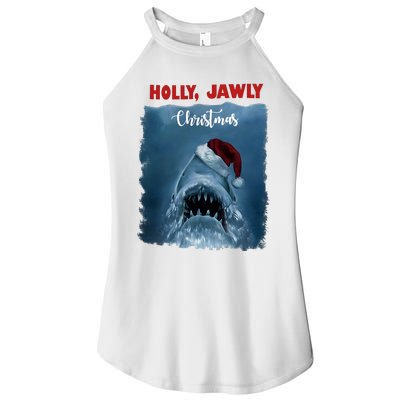 Holly Jawly Christmas Shark Horror Holiday Season Women’s Perfect Tri Rocker Tank