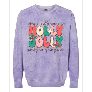 Holly Jolly Christmas Celebration Colorblast Crewneck Sweatshirt