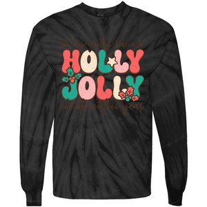 Holly Jolly Christmas Celebration Tie-Dye Long Sleeve Shirt