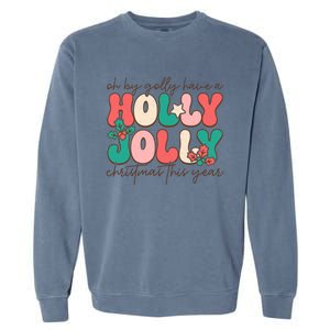 Holly Jolly Christmas Celebration Garment-Dyed Sweatshirt