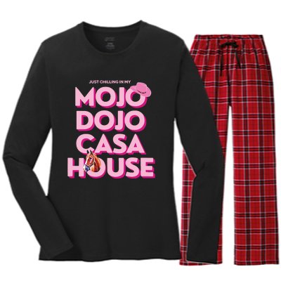 House Just Chilling In My Mojo Dojo Casa Women's Long Sleeve Flannel Pajama Set 