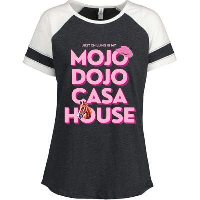 House Just Chilling In My Mojo Dojo Casa Enza Ladies Jersey Colorblock Tee