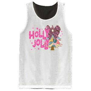 Holly Jolly Christmas Xmas Season Christmas Tree Mesh Reversible Basketball Jersey Tank