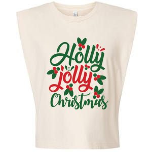 Holly Jolly Christmas Festive Gift Garment-Dyed Women's Muscle Tee