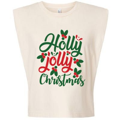 Holly Jolly Christmas Festive Gift Garment-Dyed Women's Muscle Tee