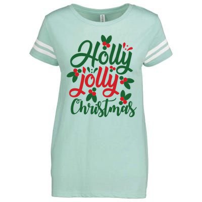 Holly Jolly Christmas Festive Gift Enza Ladies Jersey Football T-Shirt