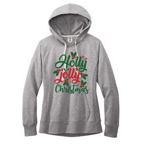 Holly Jolly Christmas Festive Gift Women's Fleece Hoodie